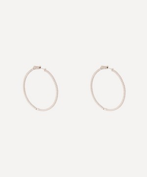 CZ by Kenneth Jay Lane - Rhodium-Plated Round CZ Inside Out Hoop Earrings image number 0