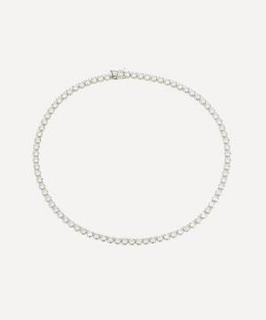 Rhodium-Plated Tennis Necklace