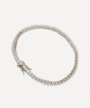 CZ by Kenneth Jay Lane - Rhodium-Plated Classic Tennis Bracelet image number 1
