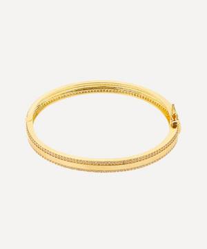 18ct Gold Plated Cubic Zirconia Pave Trim Bracelet
