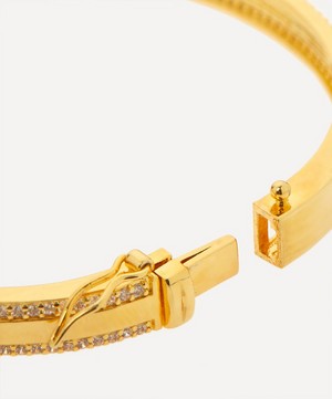 CZ by Kenneth Jay Lane - 18ct Gold Plated Cubic Zirconia Pave Trim Bracelet image number 2