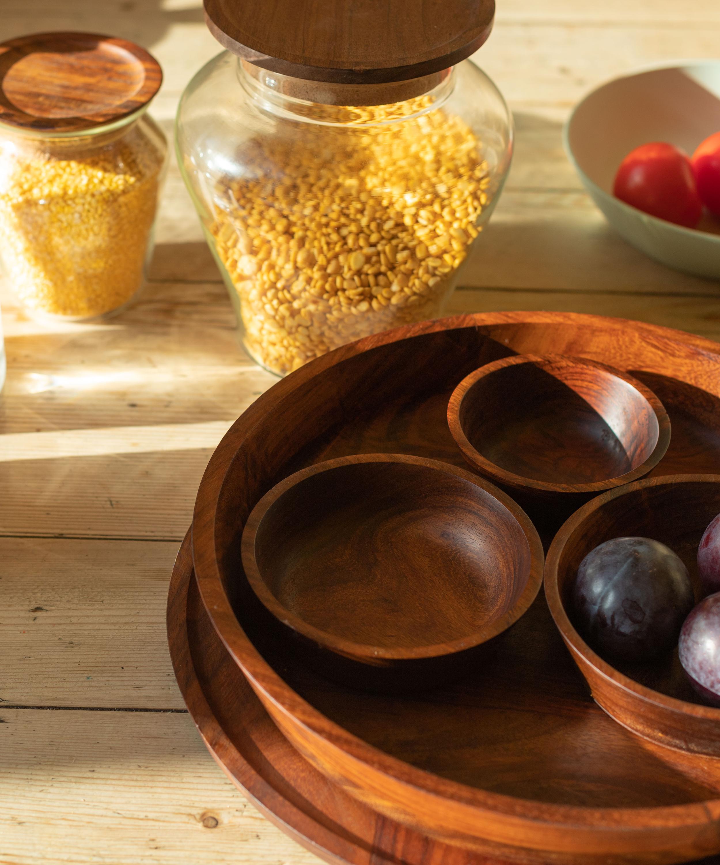 Tiipoi - Seva Wooden Bowls and Platter Set image number 3