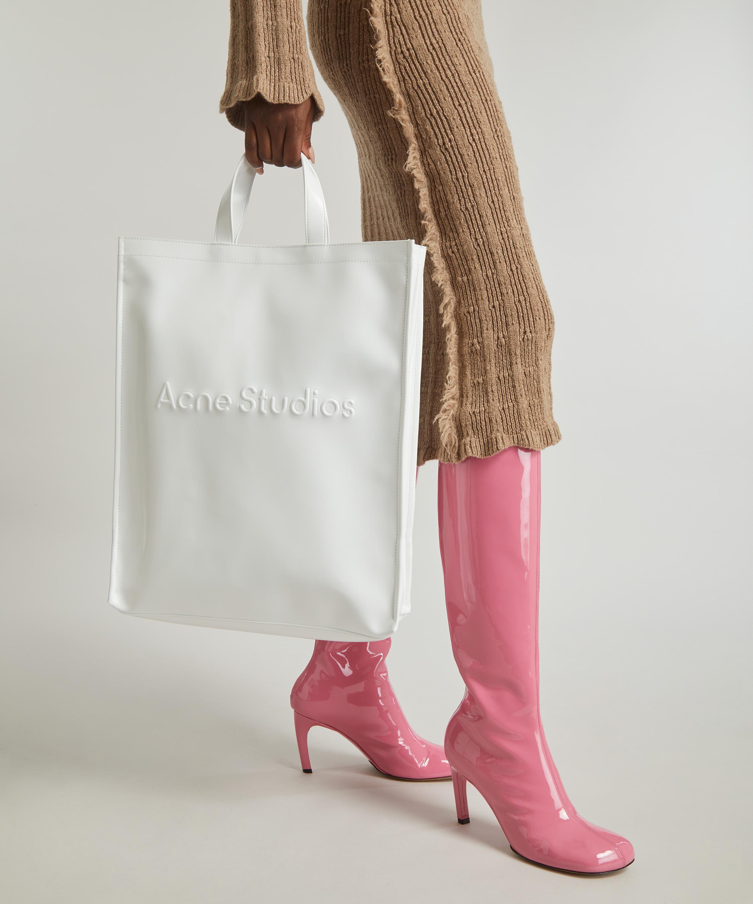 Black Logo-embossed rubber tote bag, Acne Studios