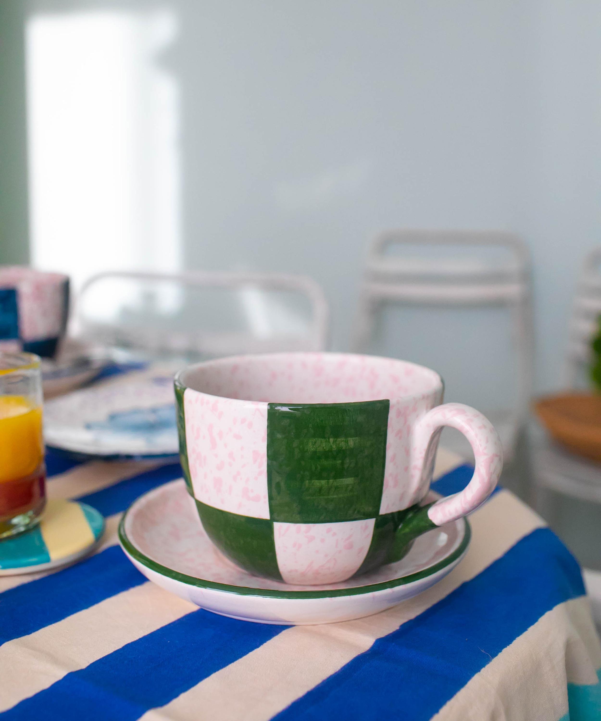 Candy Green - 2pc Tea Cup & Saucer Set