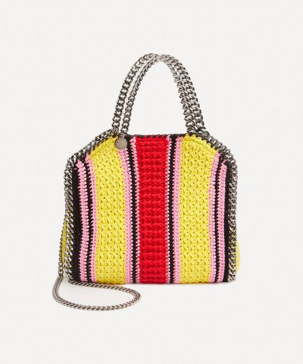 Stella McCartney - Falabella Striped Cotton Crochet Mini Tote Bag image number 0