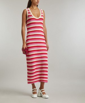 KITRI - Bunty Pink Stripe Knitted Dress image number 1
