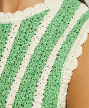 KITRI - Marley Green Stripe Knitted Top image number 4