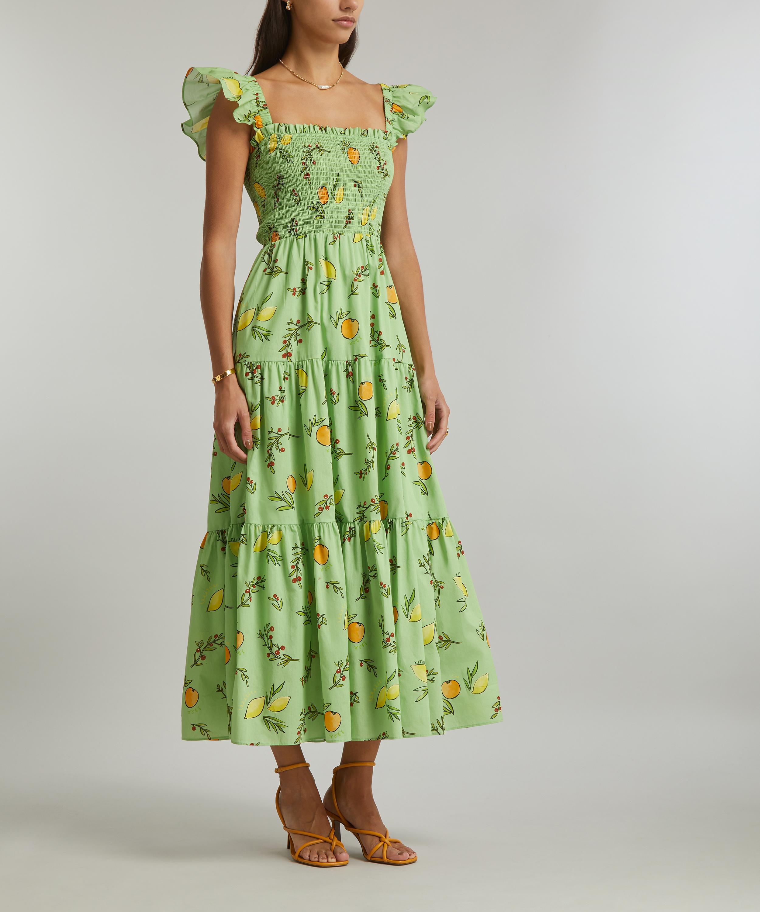 KITRI Aisha Green Citrus Maxi-Dress | Liberty