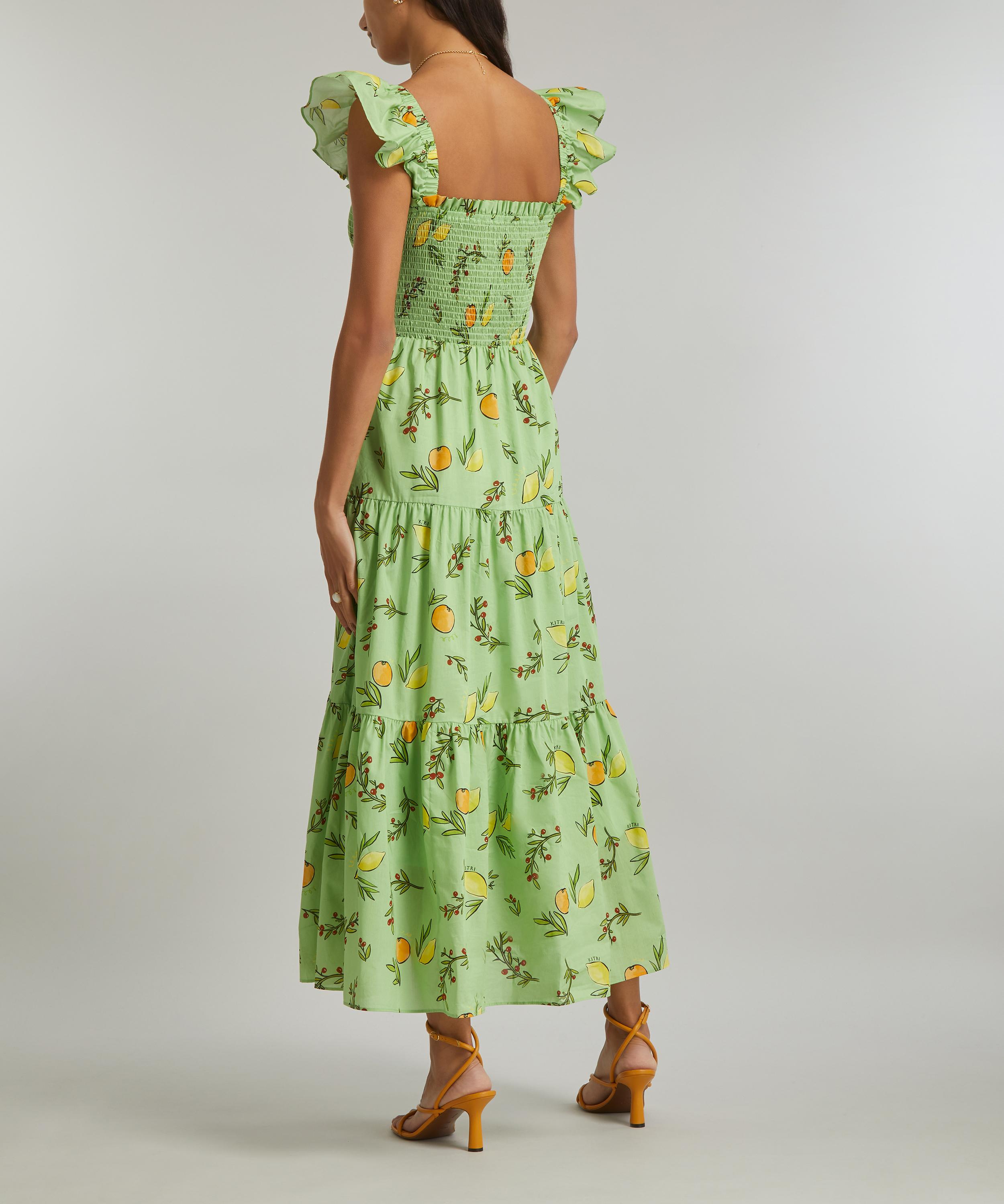 KITRI Aisha Green Citrus Maxi-Dress | Liberty