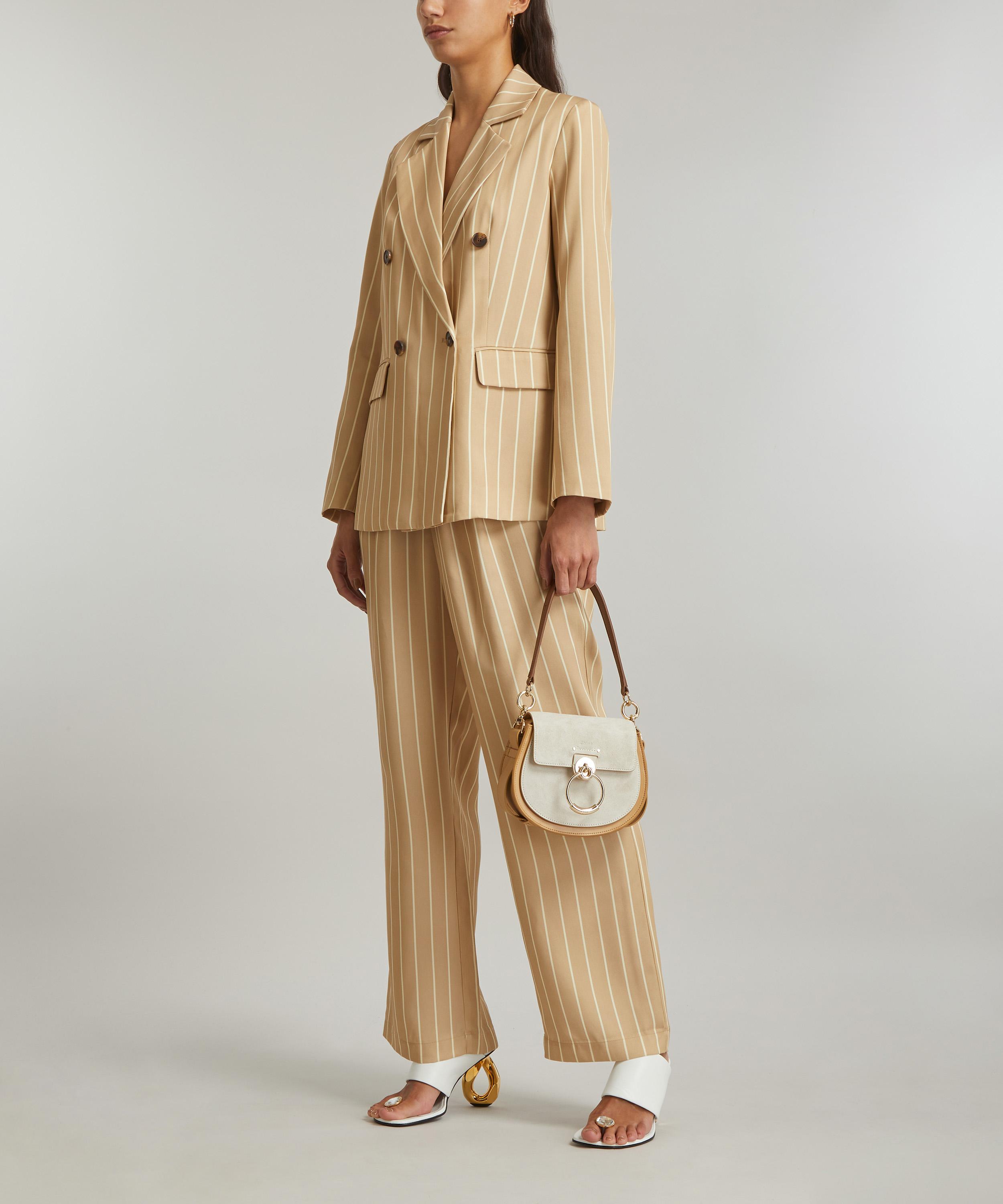 KITRI - Josephine Camel-Stripe Double-Breasted Blazer image number 1
