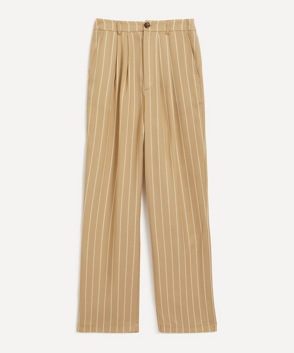 KITRI - Edith Camel-Stripe Wide-Leg Trousers image number null