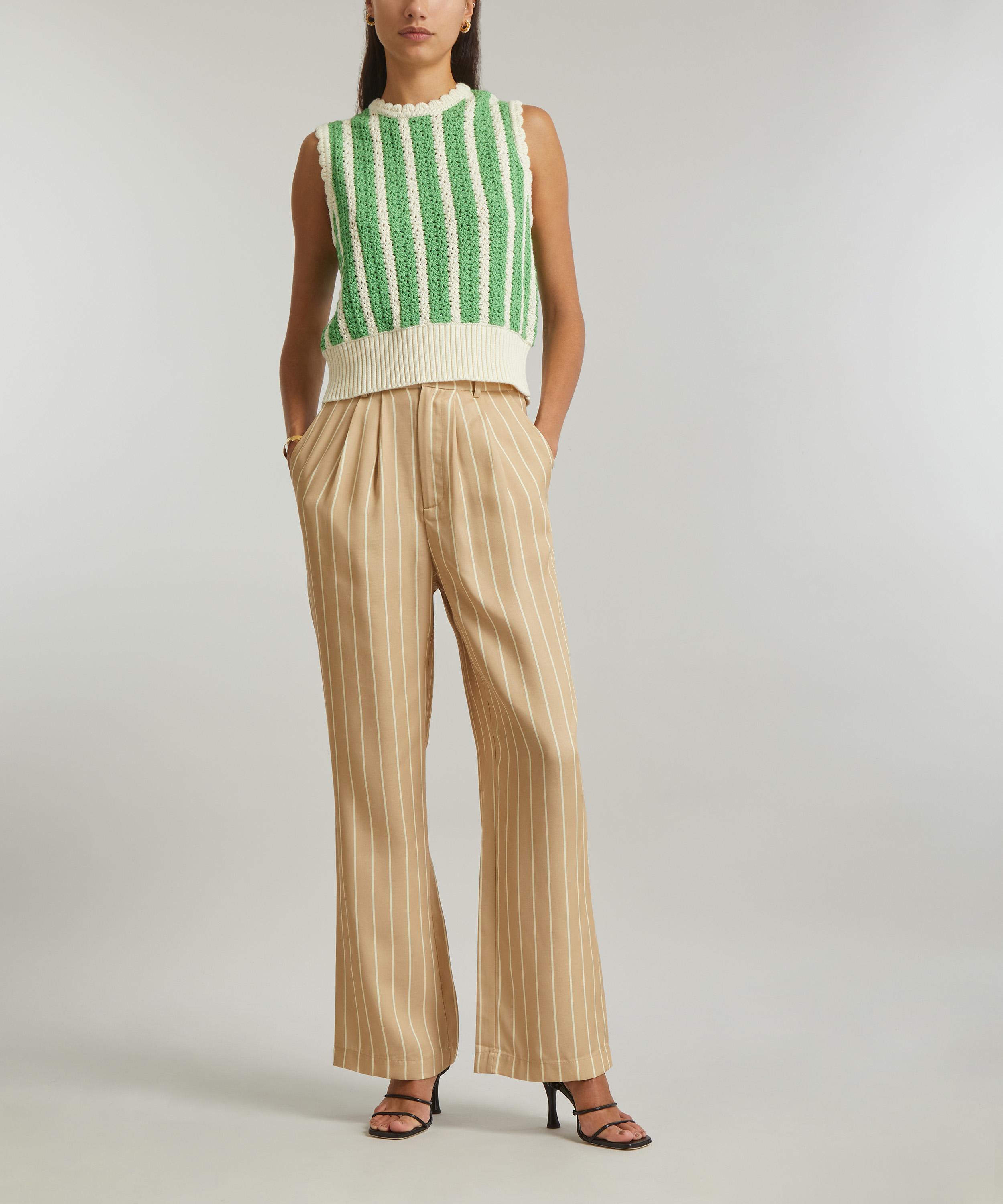 KITRI - Edith Camel-Stripe Wide-Leg Trousers image number 1