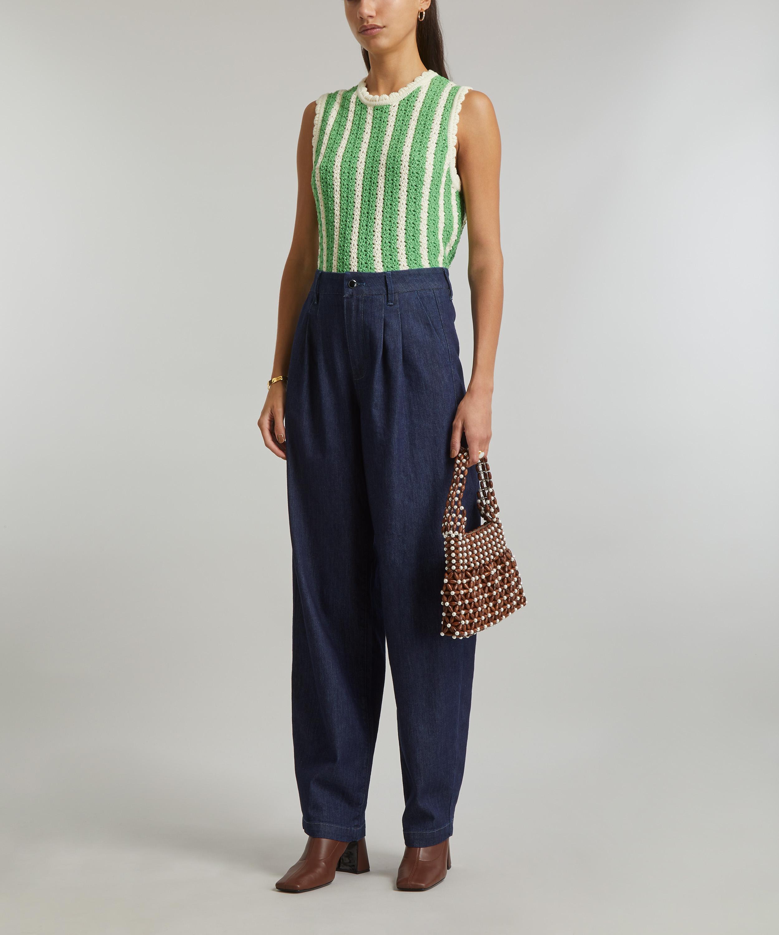 Paige - Pleated Bella Denim Trousers image number 1