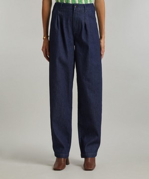 Paige - Pleated Bella Denim Trousers image number 2