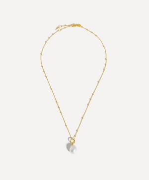 Missoma - 18ct Gold Vermeil Silver Baroque Pearl Chain Necklace image number 0