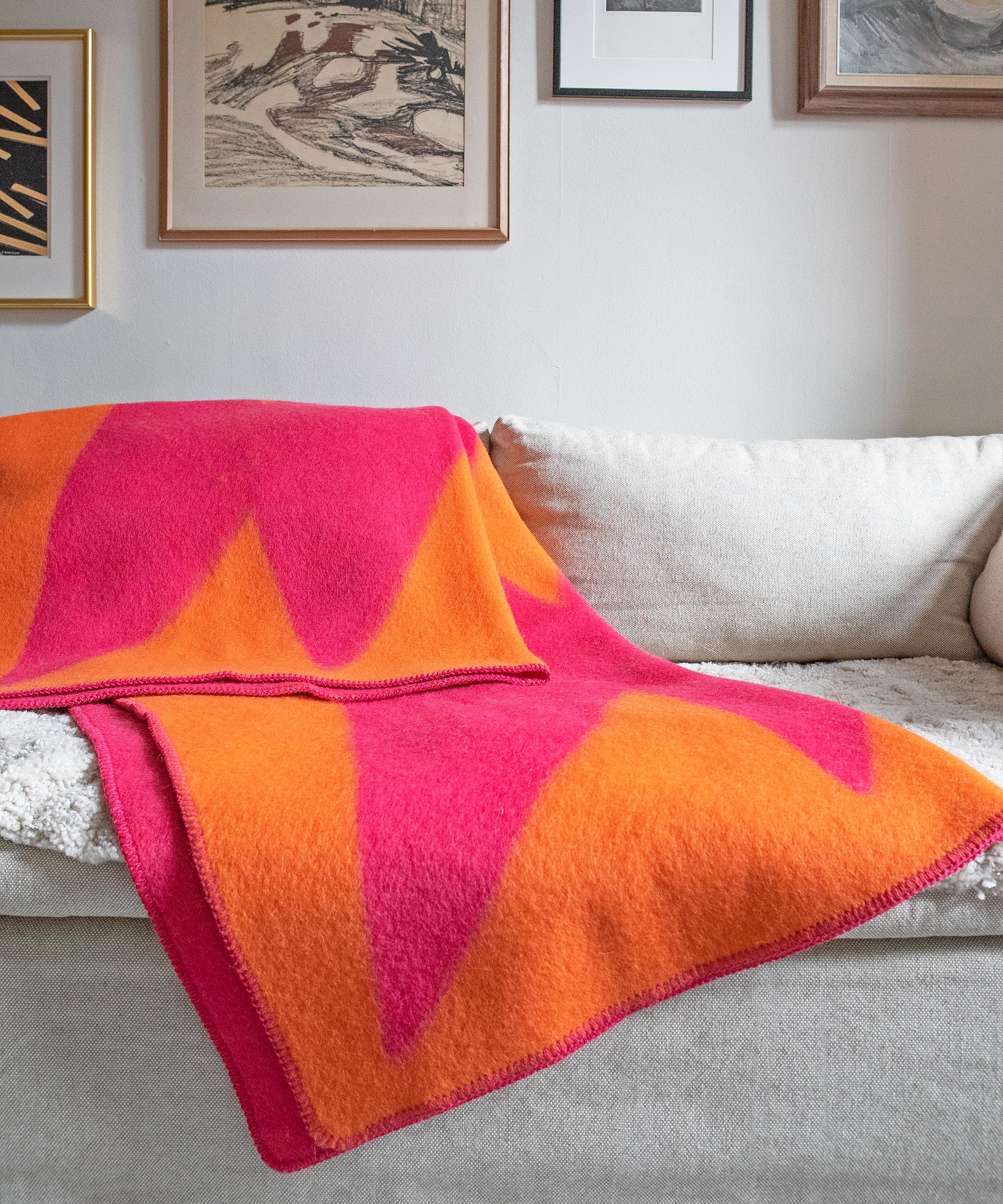 Orange wool online throw