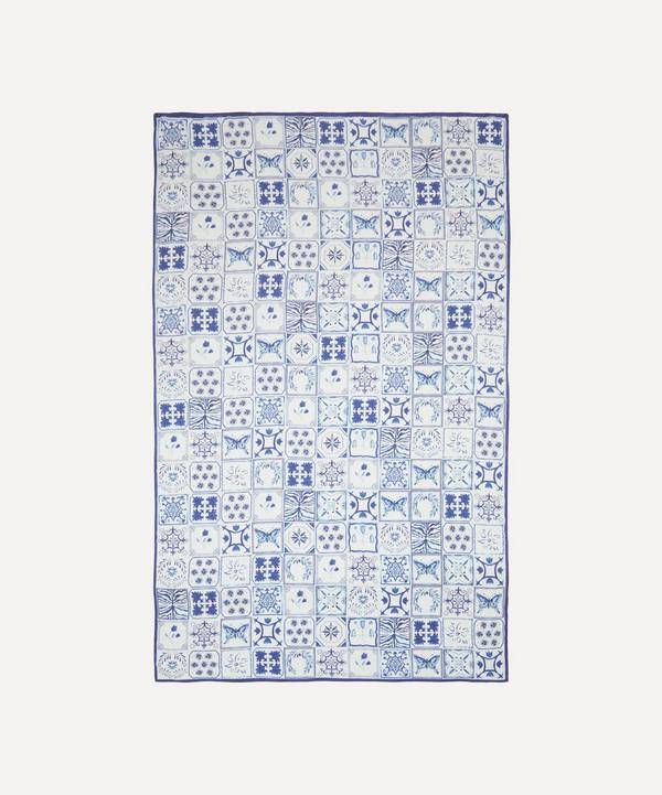 Summerill & Bishop - Azulejos Midnight Blue Linen Tablecloth image number 0