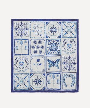 Summerill & Bishop - Azulejos Midnight Blue Linen Napkin Set of Two image number 0