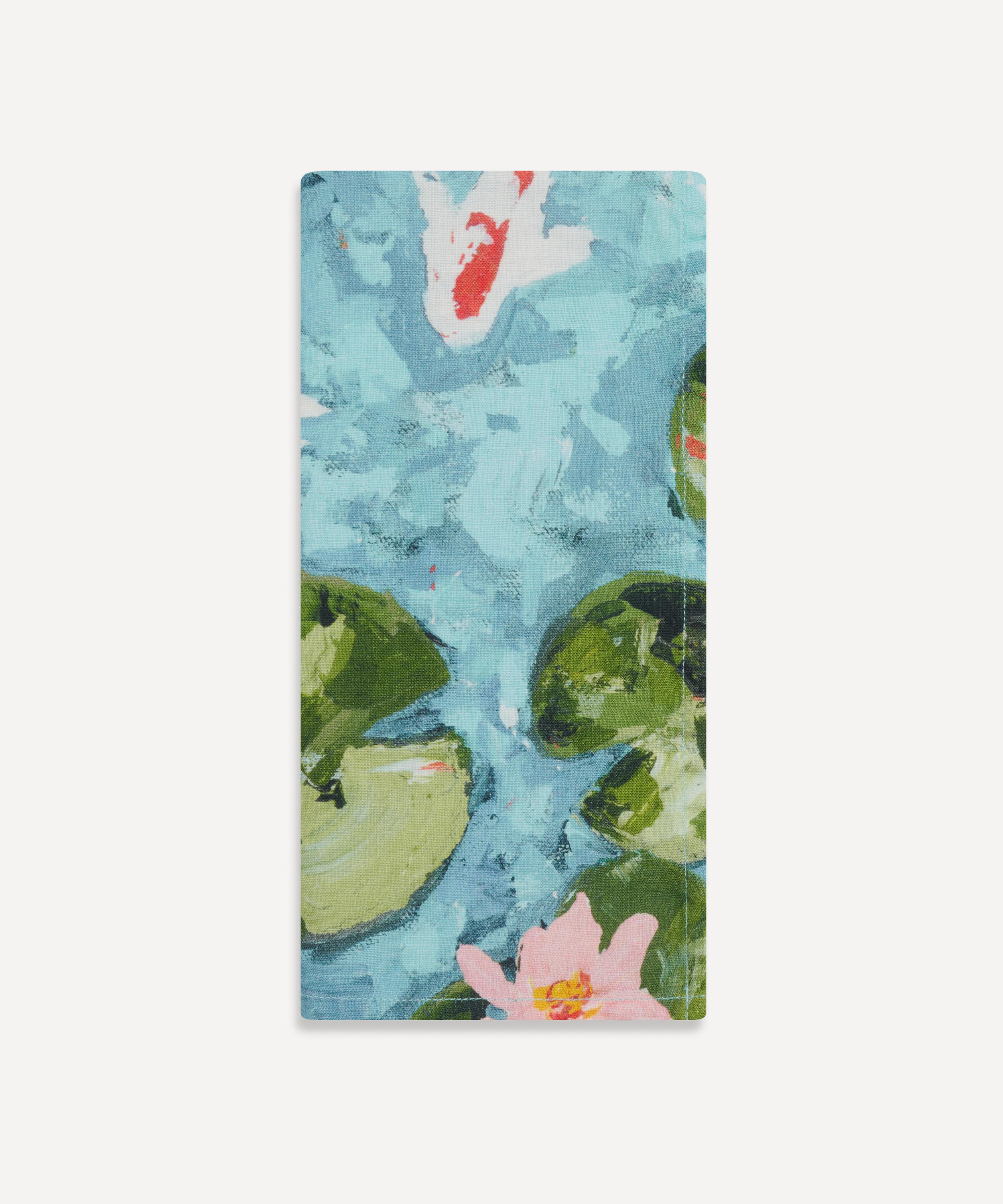 Summerill & Bishop - Waterlily Linen Napkin Set of Two image number 0