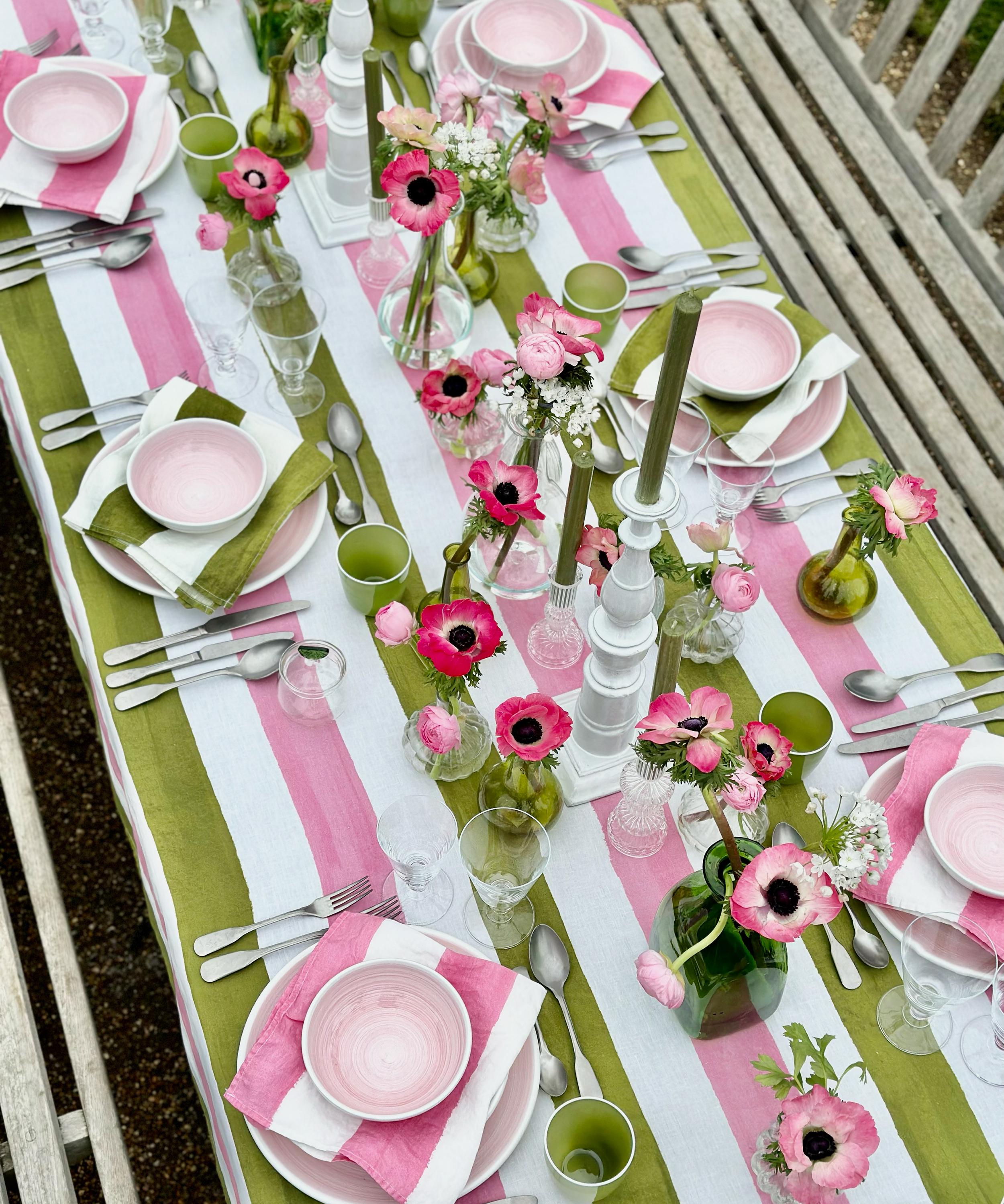 Summerill & Bishop - Stripe Linen Tablecloth image number 1