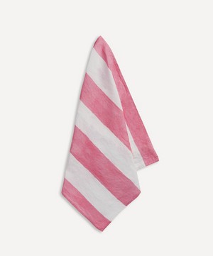 Summerill & Bishop - Stripe Rose Pink Linen Napkins Set of Two image number 0