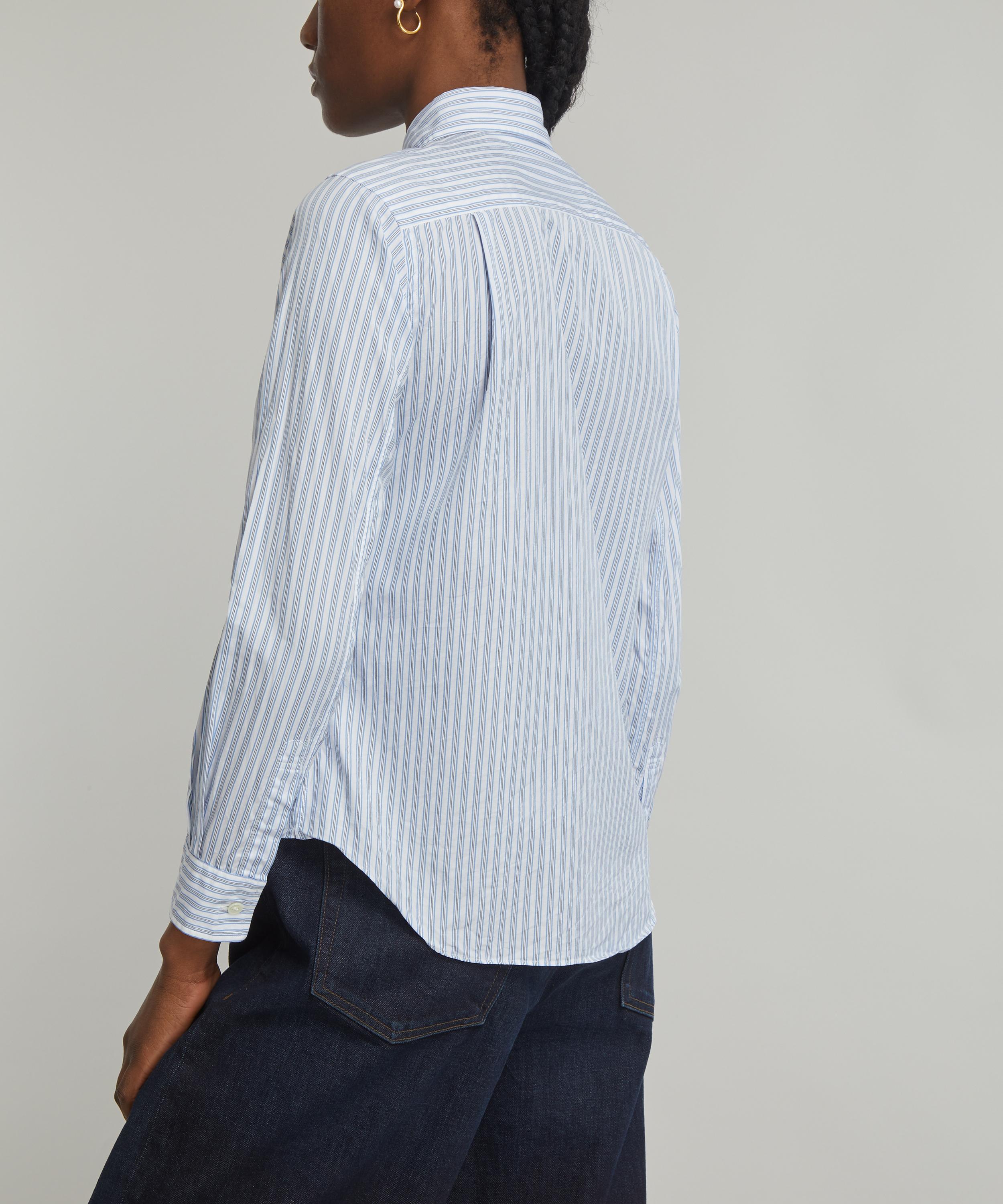 Comme des Garçons Play - Striped Black Heart Appliquéd Shirt image number 3