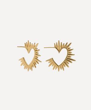 22ct Gold-Plated Electric Love Statement Heart Hoop Earrings