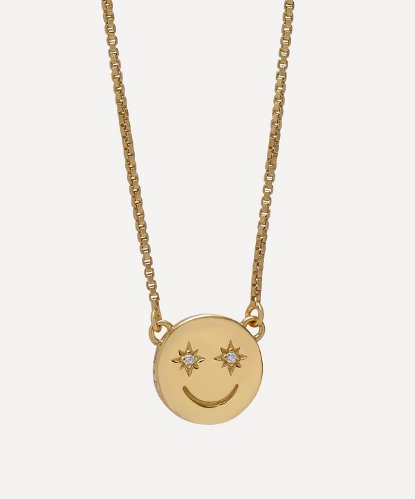 Rachel Jackson - 22ct Gold-Plated Mini Happy Face Pendant Necklace image number null