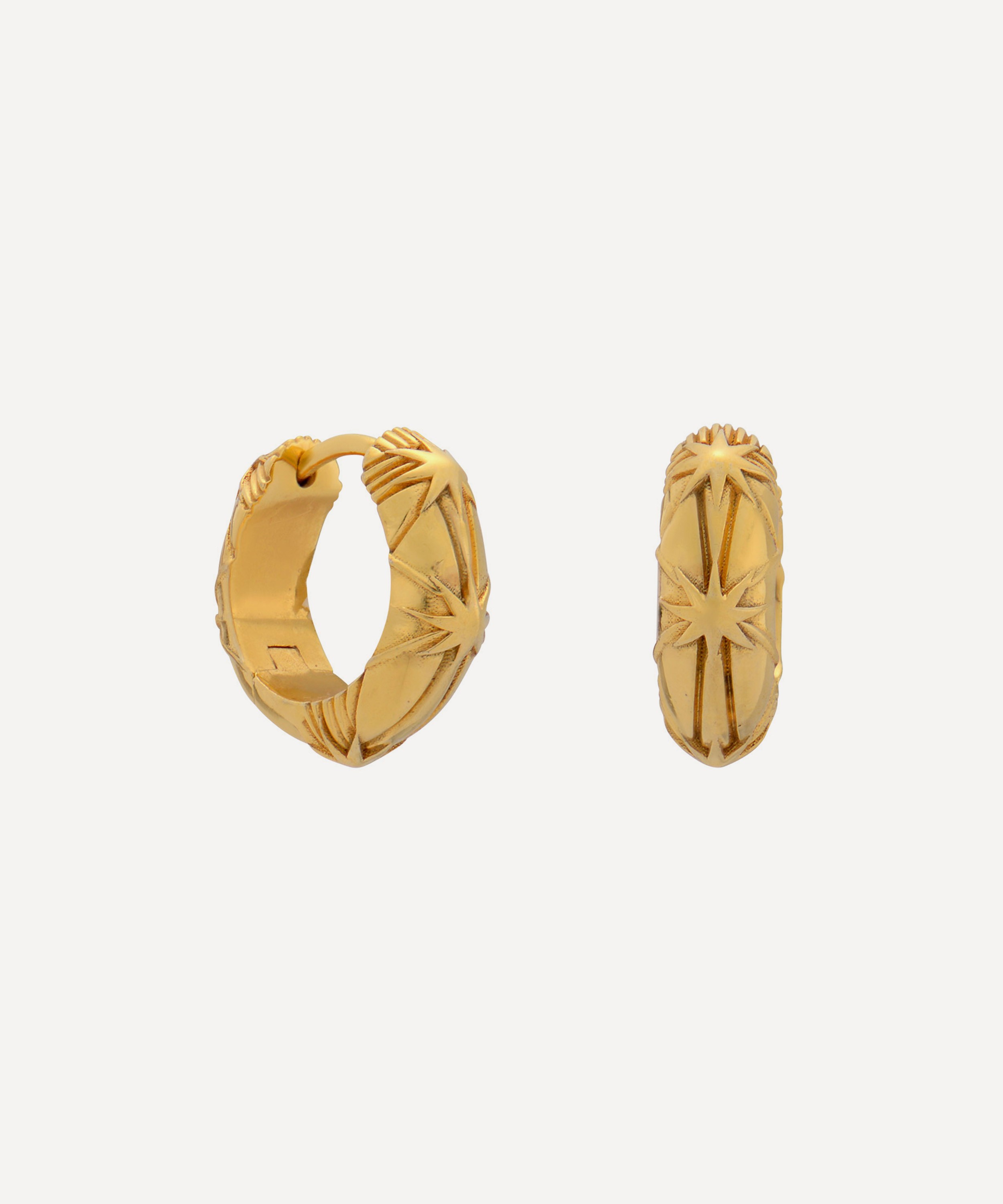 Rachel Jackson - 22ct Gold-Plated Star Bomb Chubby Hoop Earrings image number 0