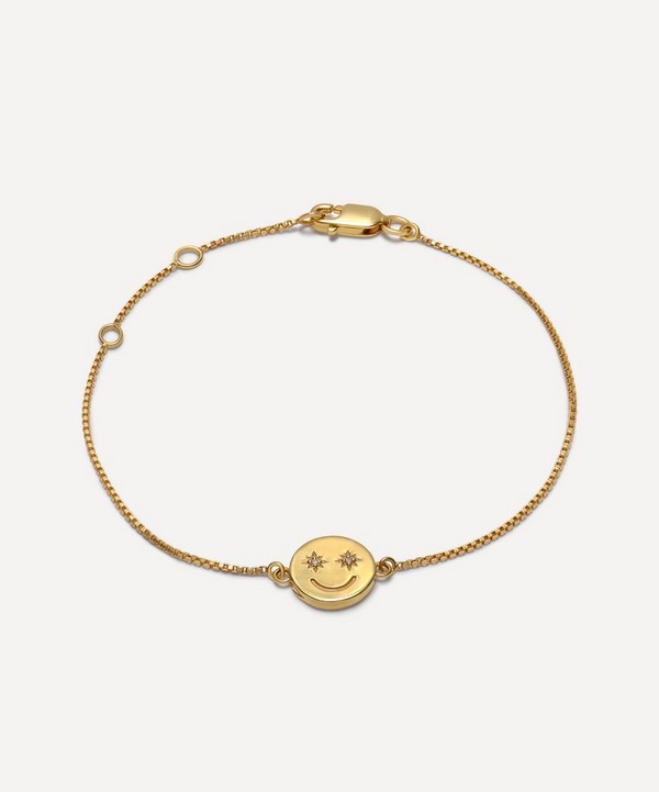 Rachel Jackson - 22ct Gold-Plated Mini Happy Face Charm Bracelet