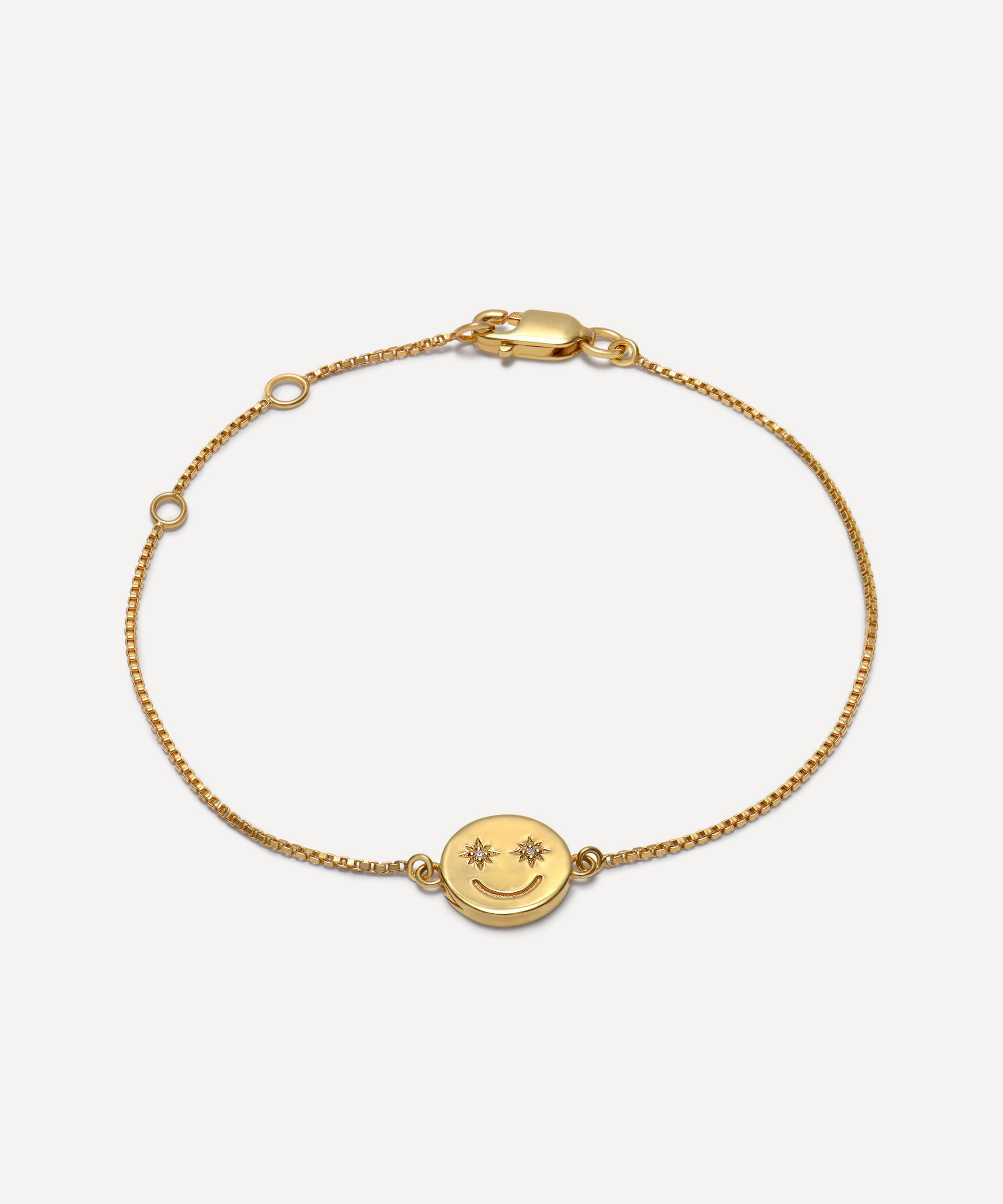 Rachel Jackson - 22ct Gold-Plated Mini Happy Face Charm Bracelet