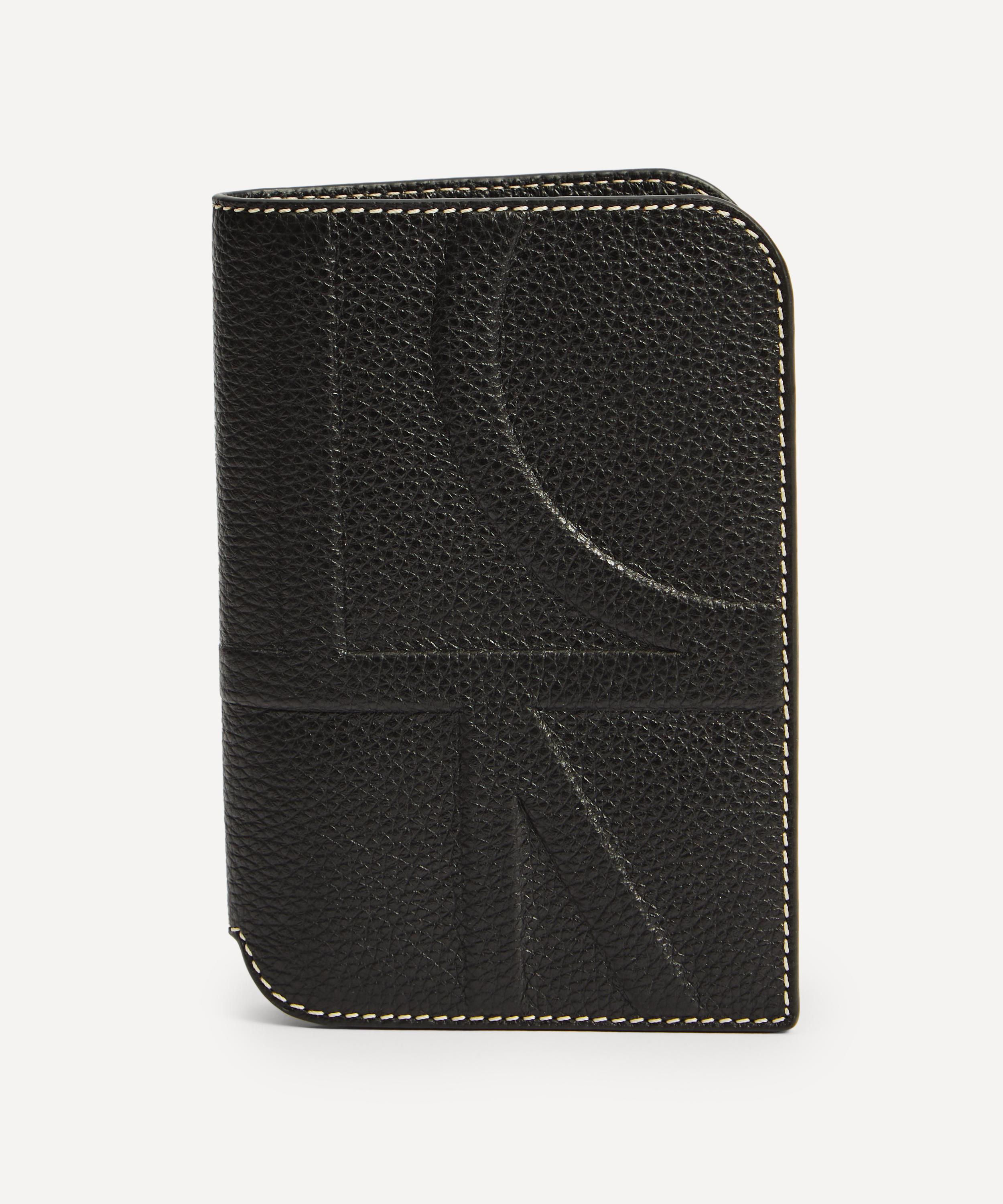 Monogram leather passport holder tan grain – TOTEME