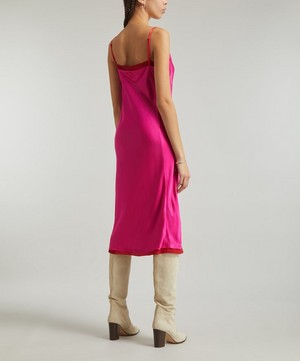 Acne Studios - Fuchsia Satin Slip-Dress image number 3