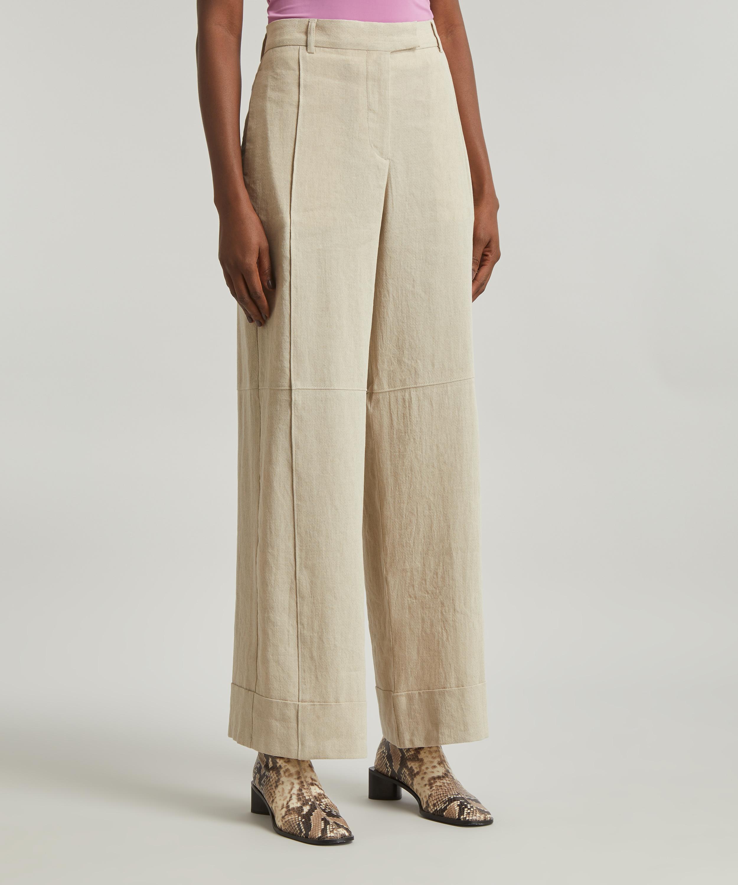 Acne Pants, leggings Beige Cotton Linen ref.140543 - Joli Closet