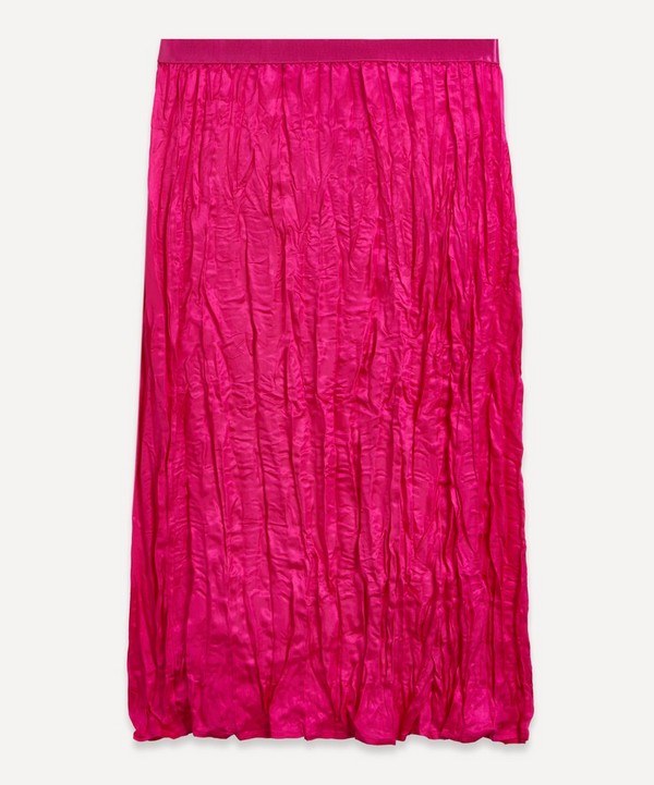 Acne Studios - Fuchsia Crinkled Silk-Blend Skirt image number null
