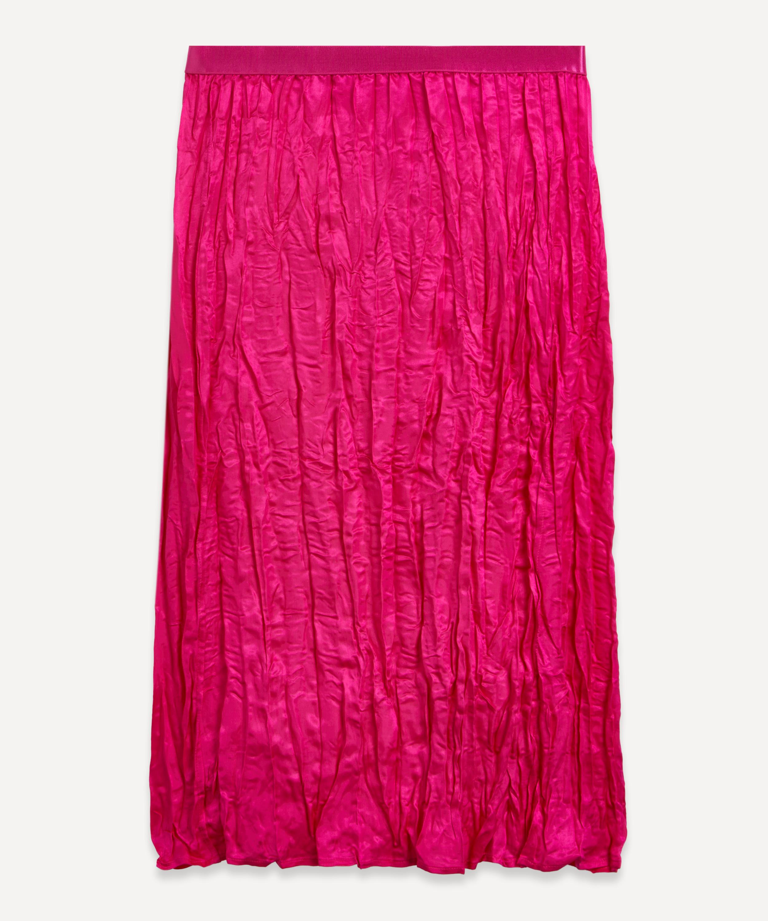 Acne Studios - Fuchsia Crinkled Silk-Blend Skirt image number 0