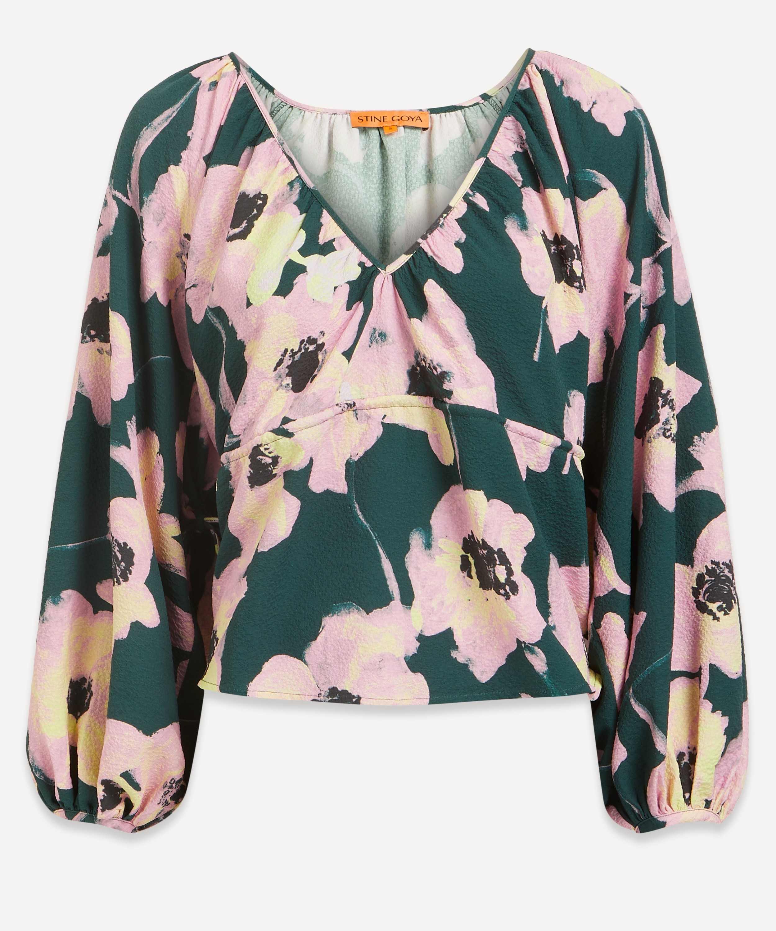 Stine Goya Eveline Filigran Flower Green Blouse | Liberty