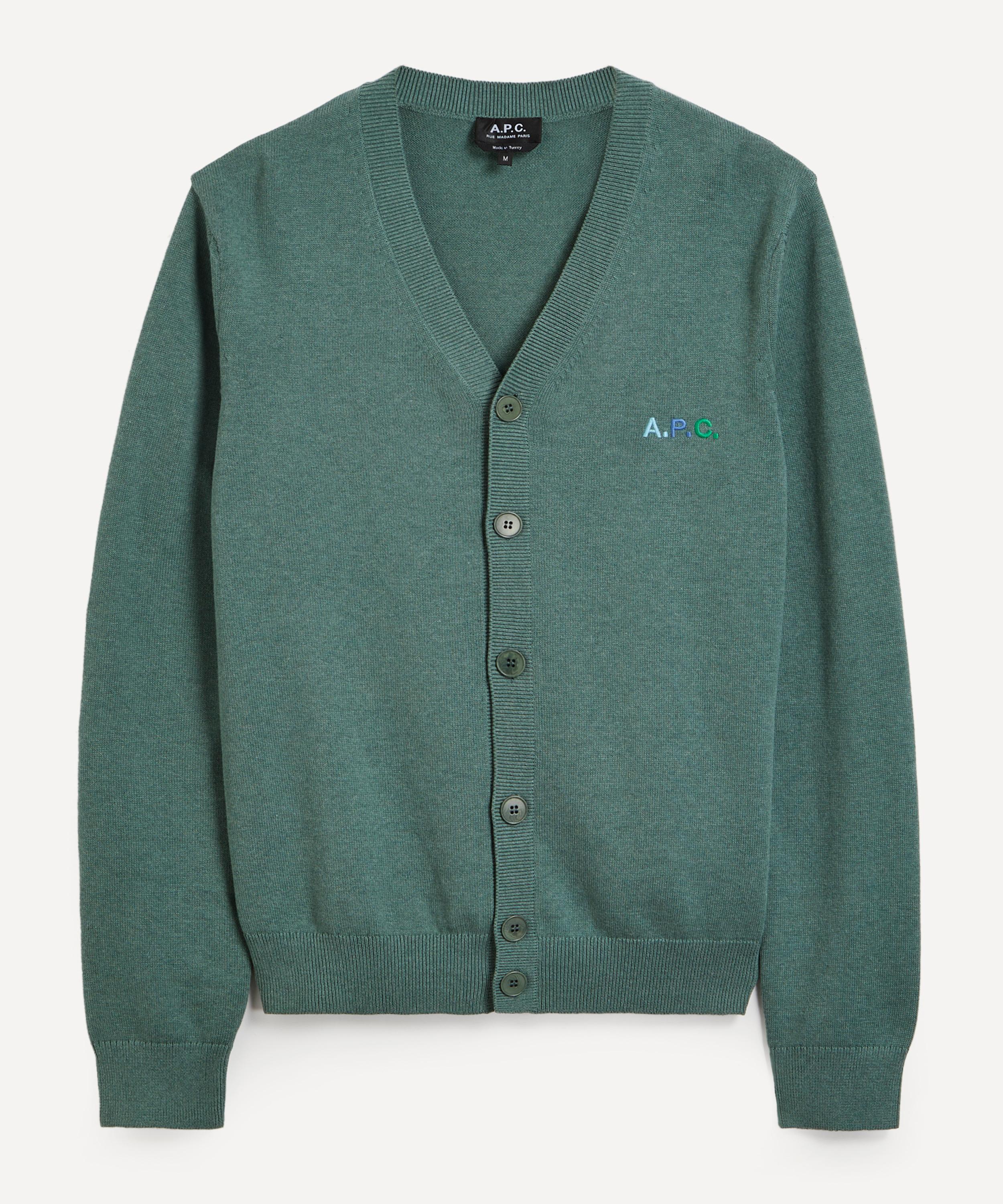 A.P.C. Joseph Logo Embroidered Cotton Cardigan Liberty