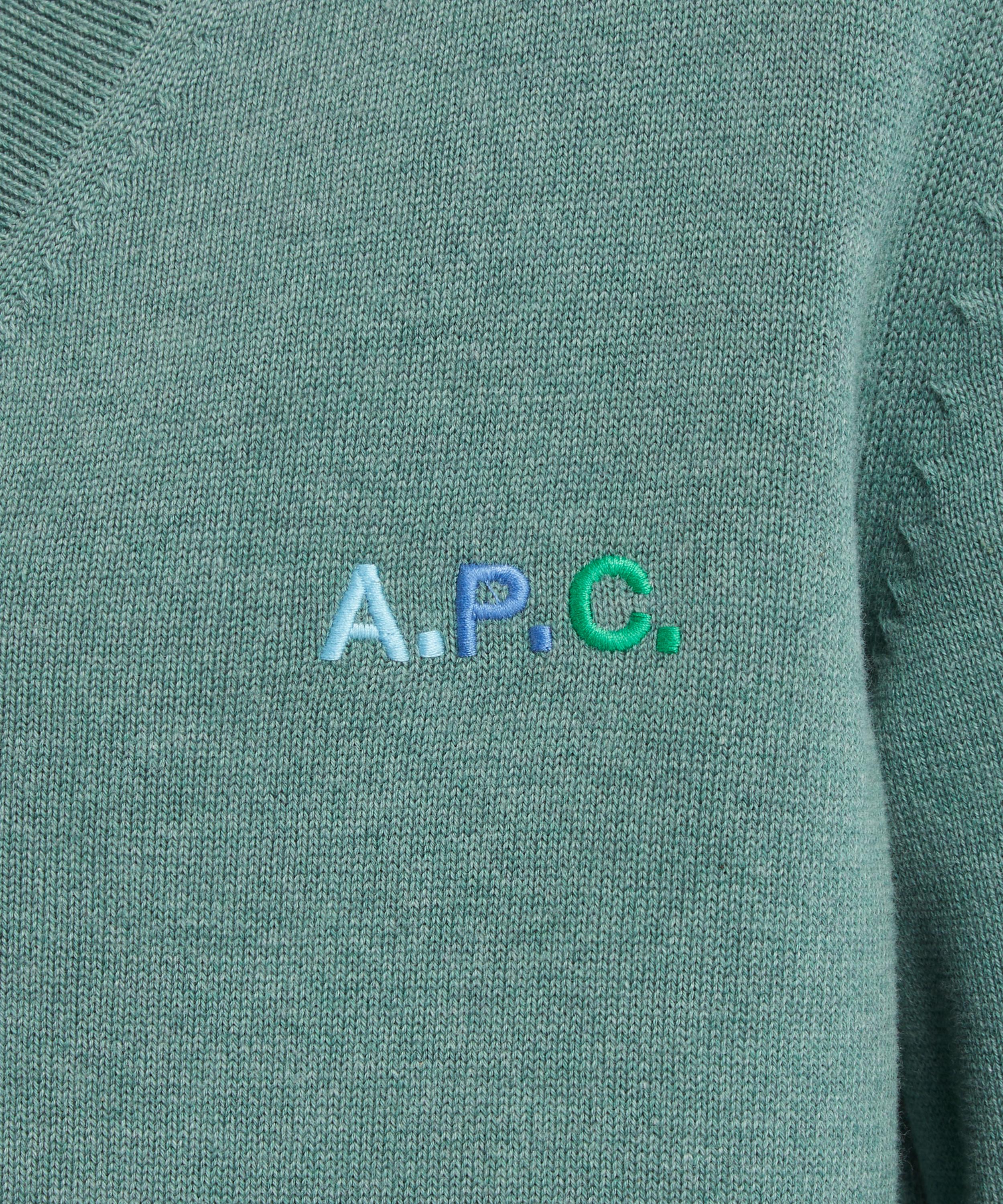 A.P.C. Joseph Logo Embroidered Cotton Cardigan Liberty