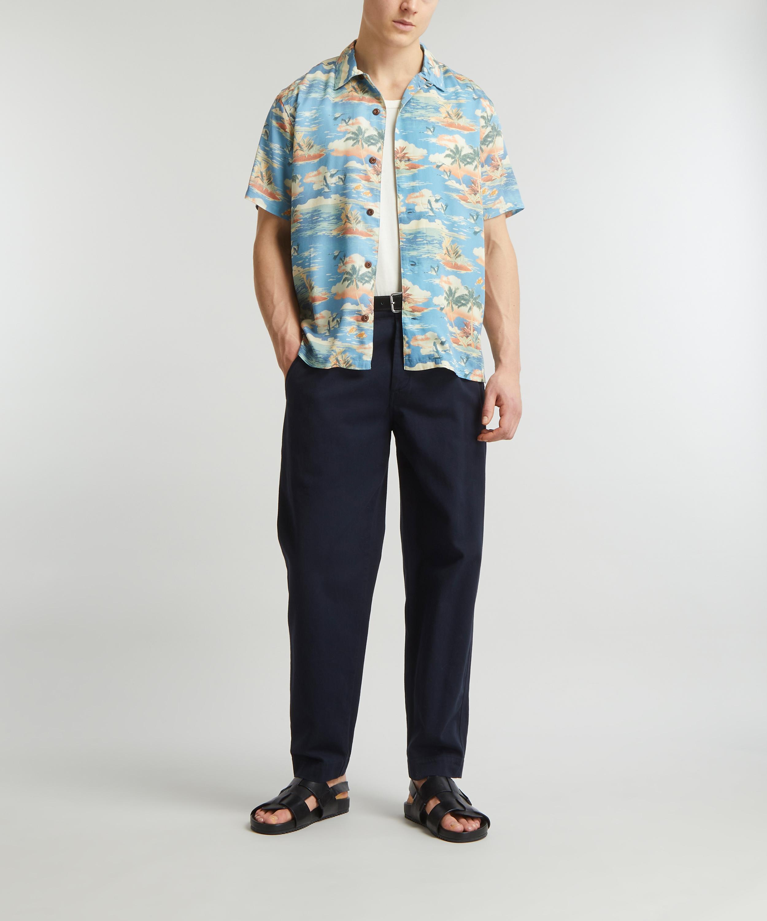 Nudie Jeans - Arvid Hawaii Azure Short-Sleeve Shirt image number 1