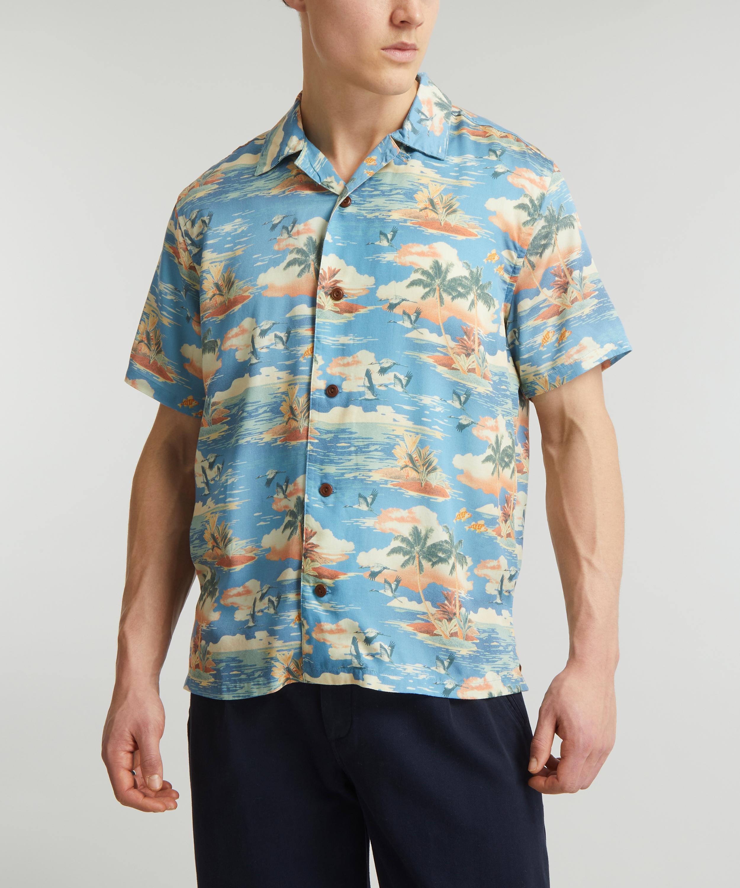 Nudie Jeans - Arvid Hawaii Azure Short-Sleeve Shirt image number 2