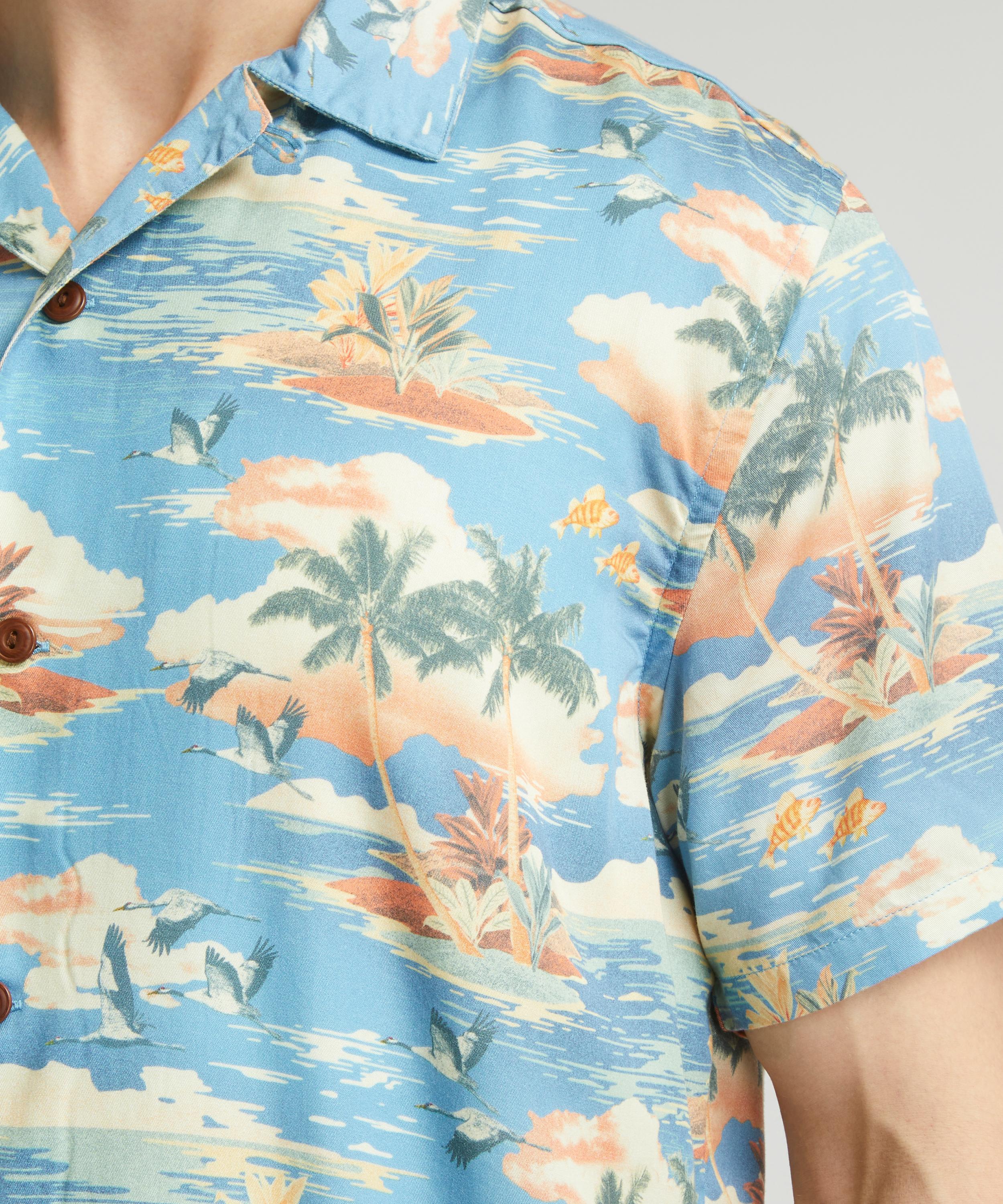 Nudie Jeans - Arvid Hawaii Azure Short-Sleeve Shirt image number 4