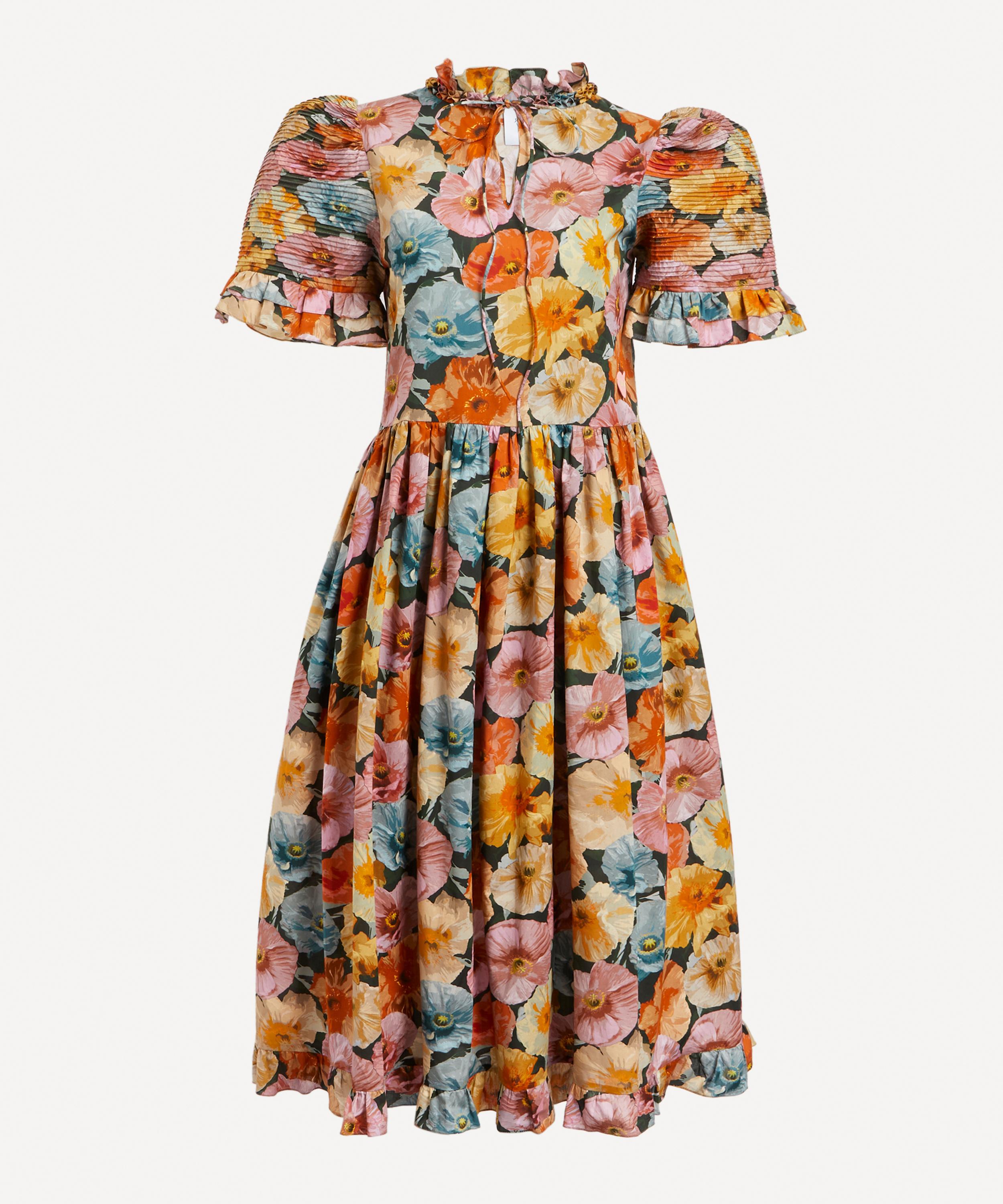 Horror Vacui - Jade Poppy Wonder Tana Lawn Cotton Dress image number 0