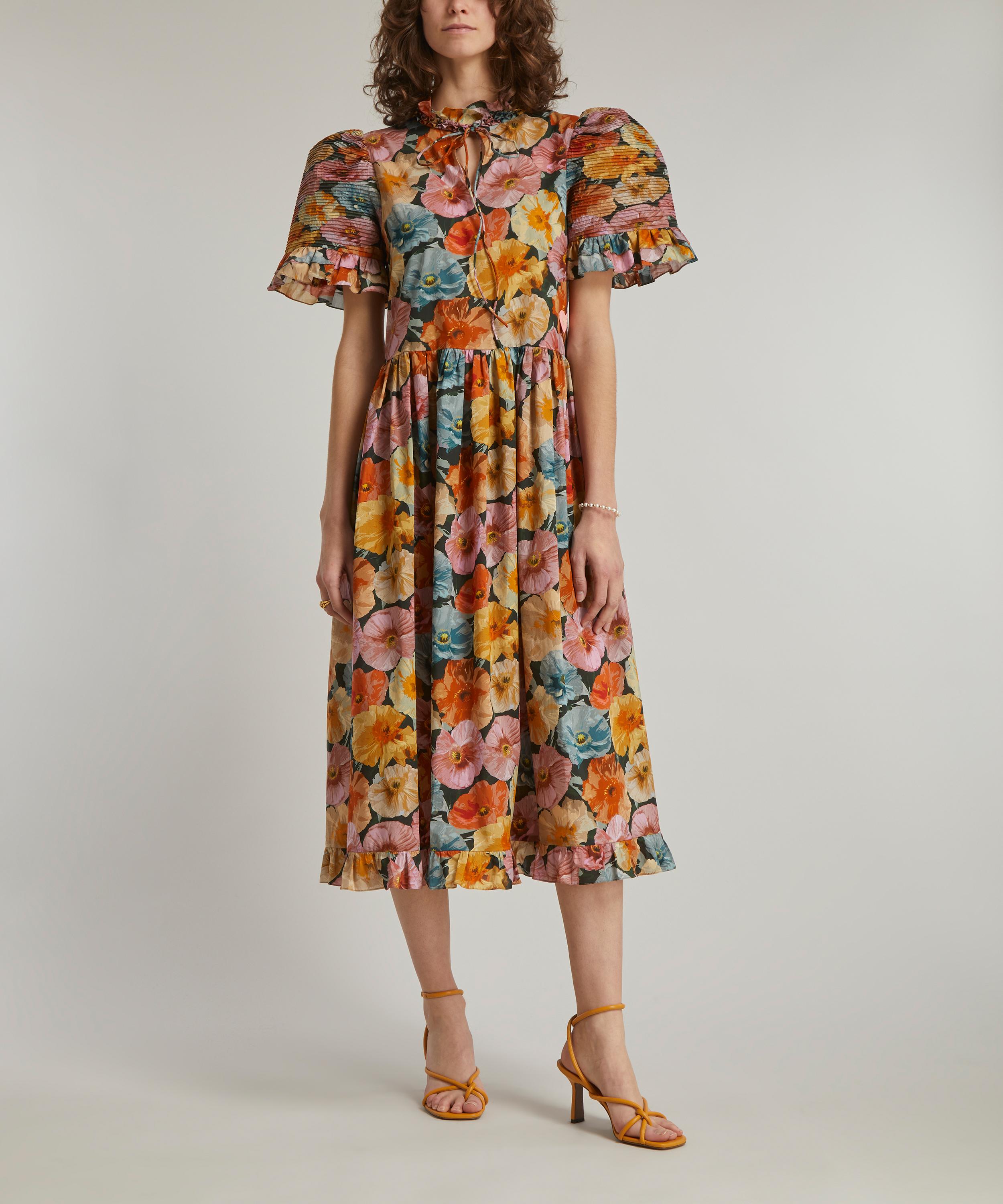 Horror Vacui - Jade Poppy Wonder Tana Lawn Cotton Dress image number 2