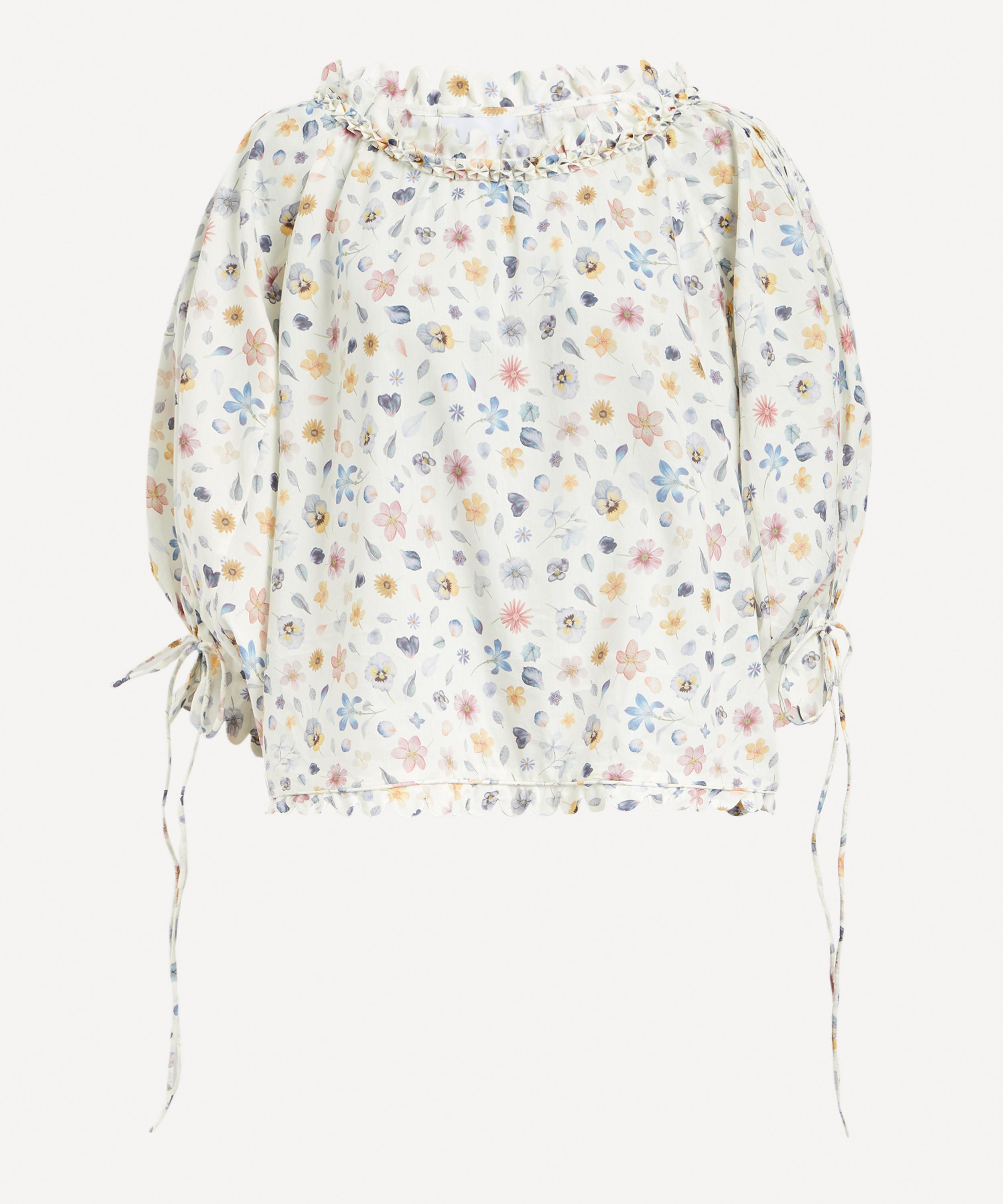 Horror Vacui - Imani Phyls Flower Tana Lawn Cotton Pleated Blouse image number 0