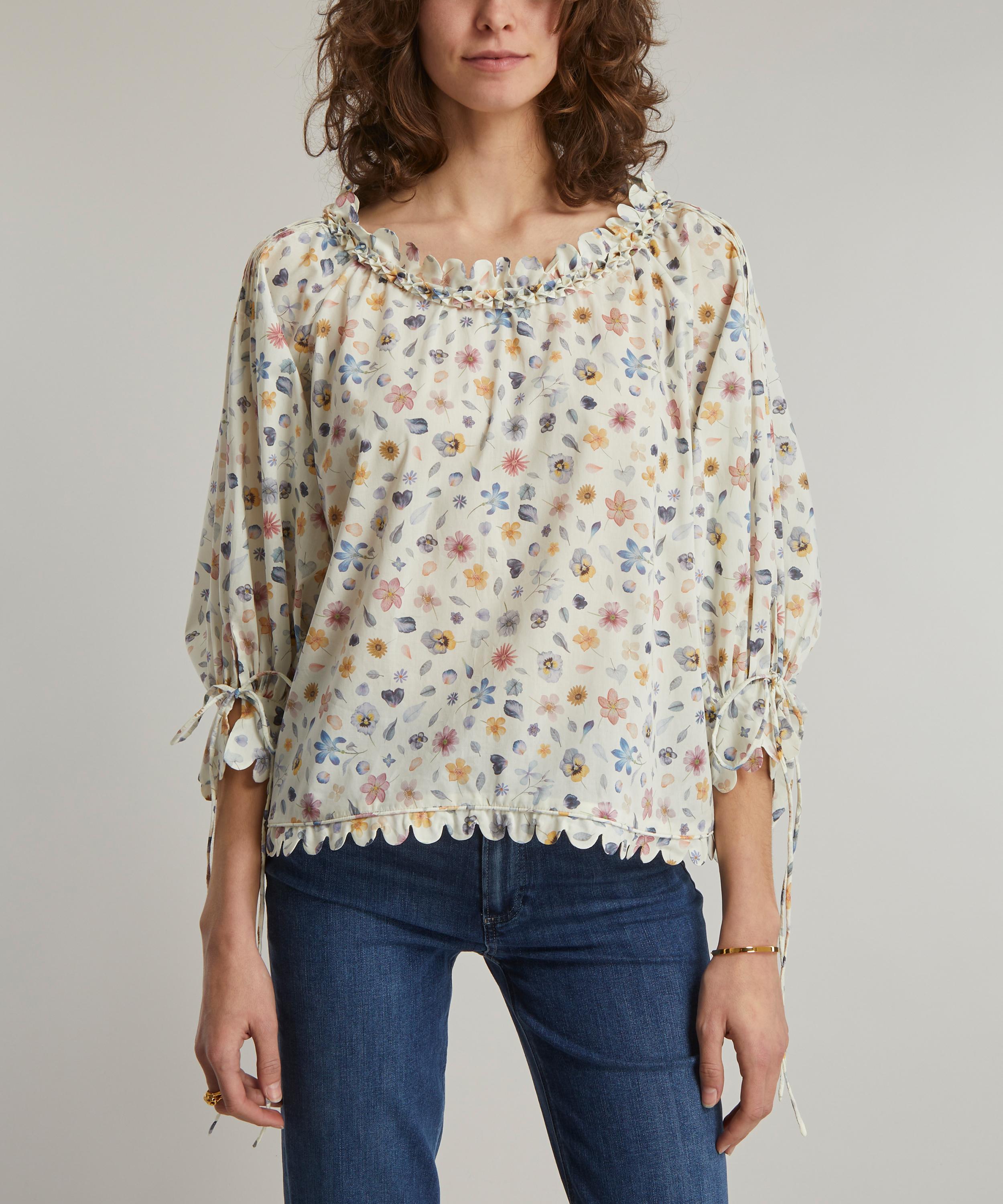 Horror Vacui - Imani Phyls Flower Tana Lawn Cotton Pleated Blouse image number 2