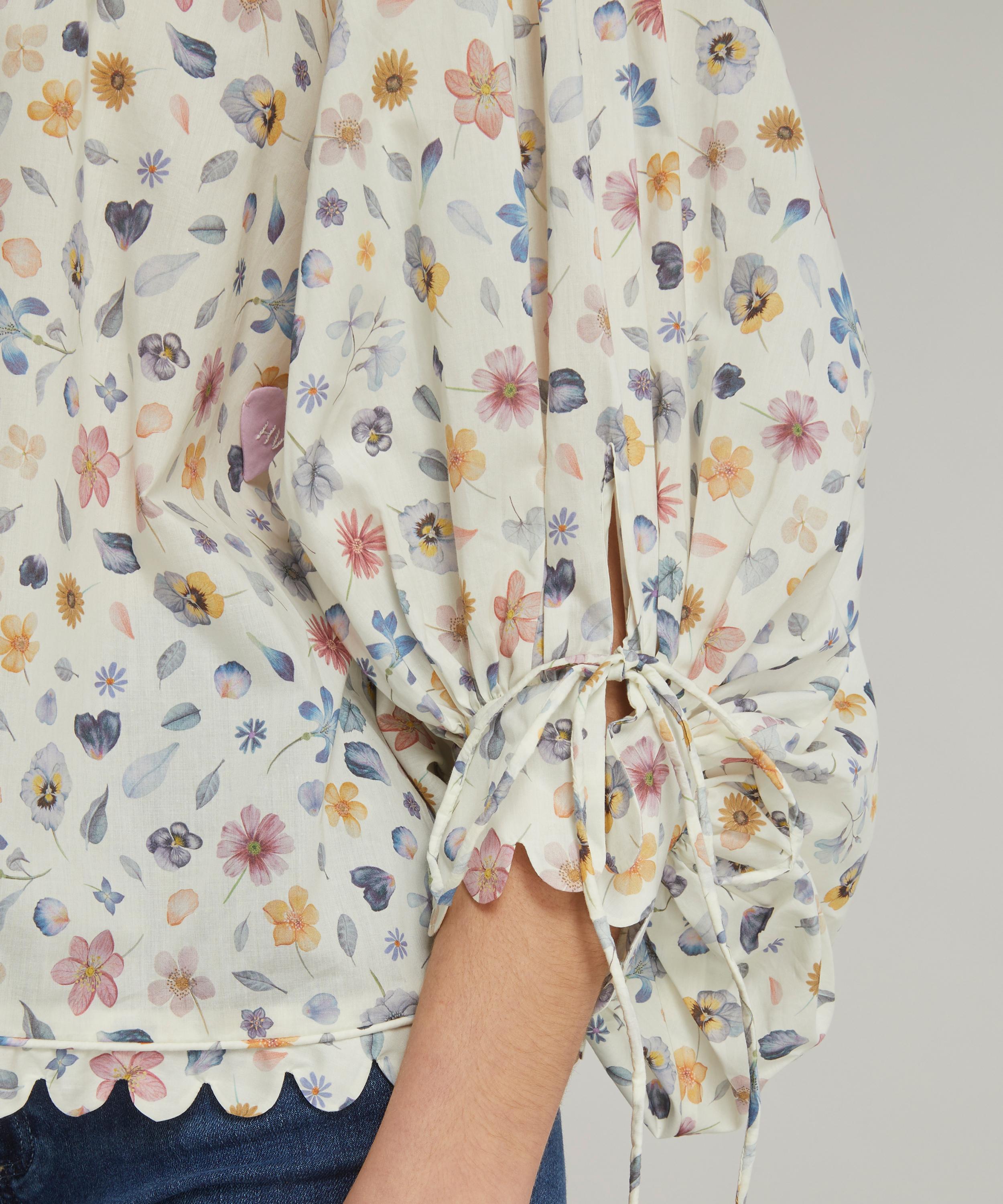 Horror Vacui - Imani Phyls Flower Tana Lawn Cotton Pleated Blouse image number 4