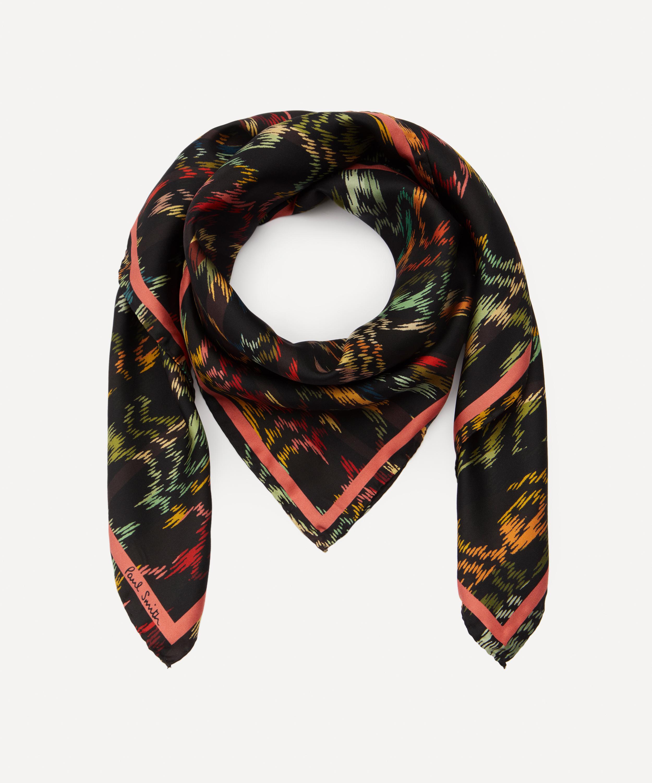Paul Smith - Swirl Silk Animal Print Scarf image number 0