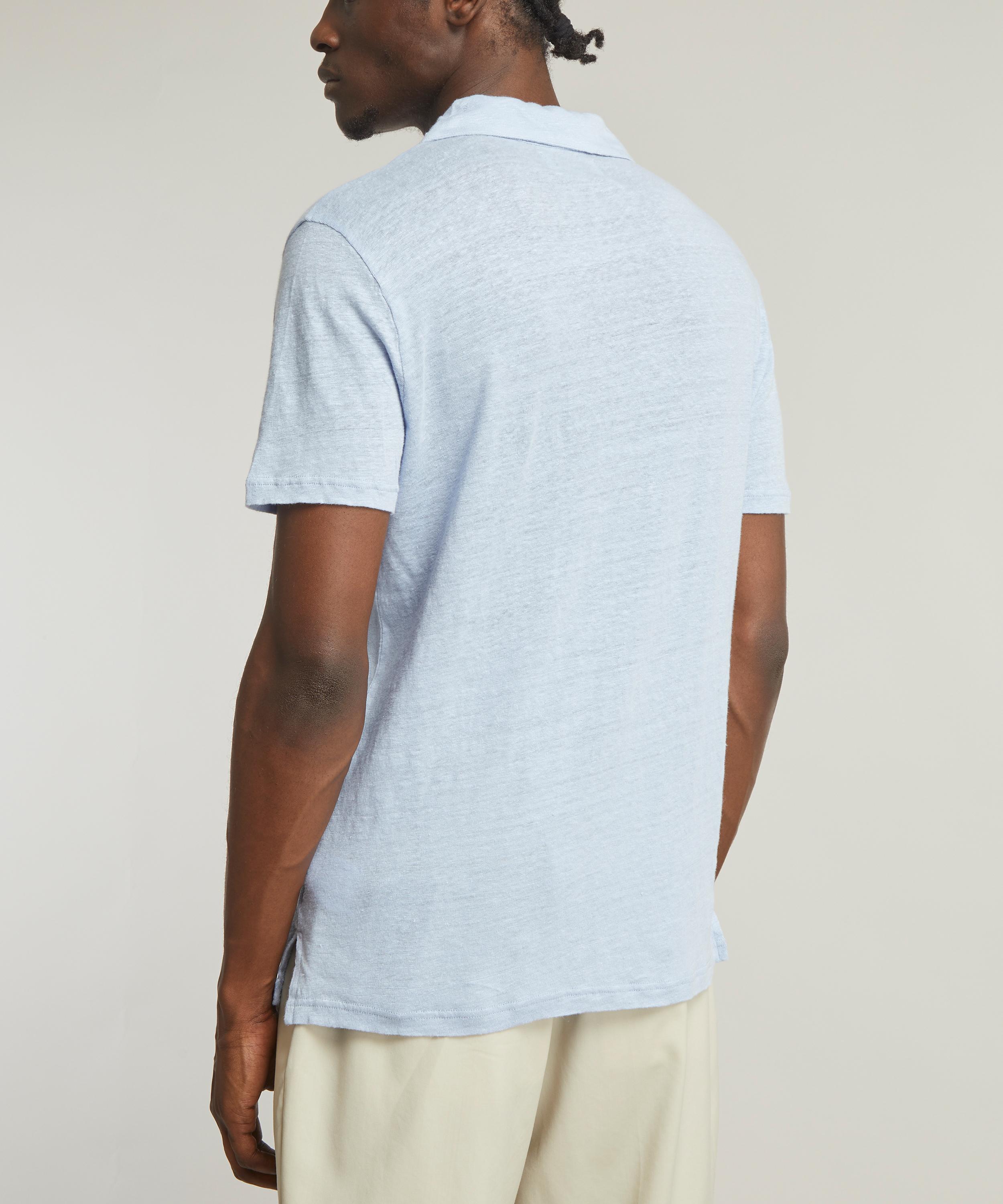 Officine Générale - Simon French Linen Polo Top image number 3