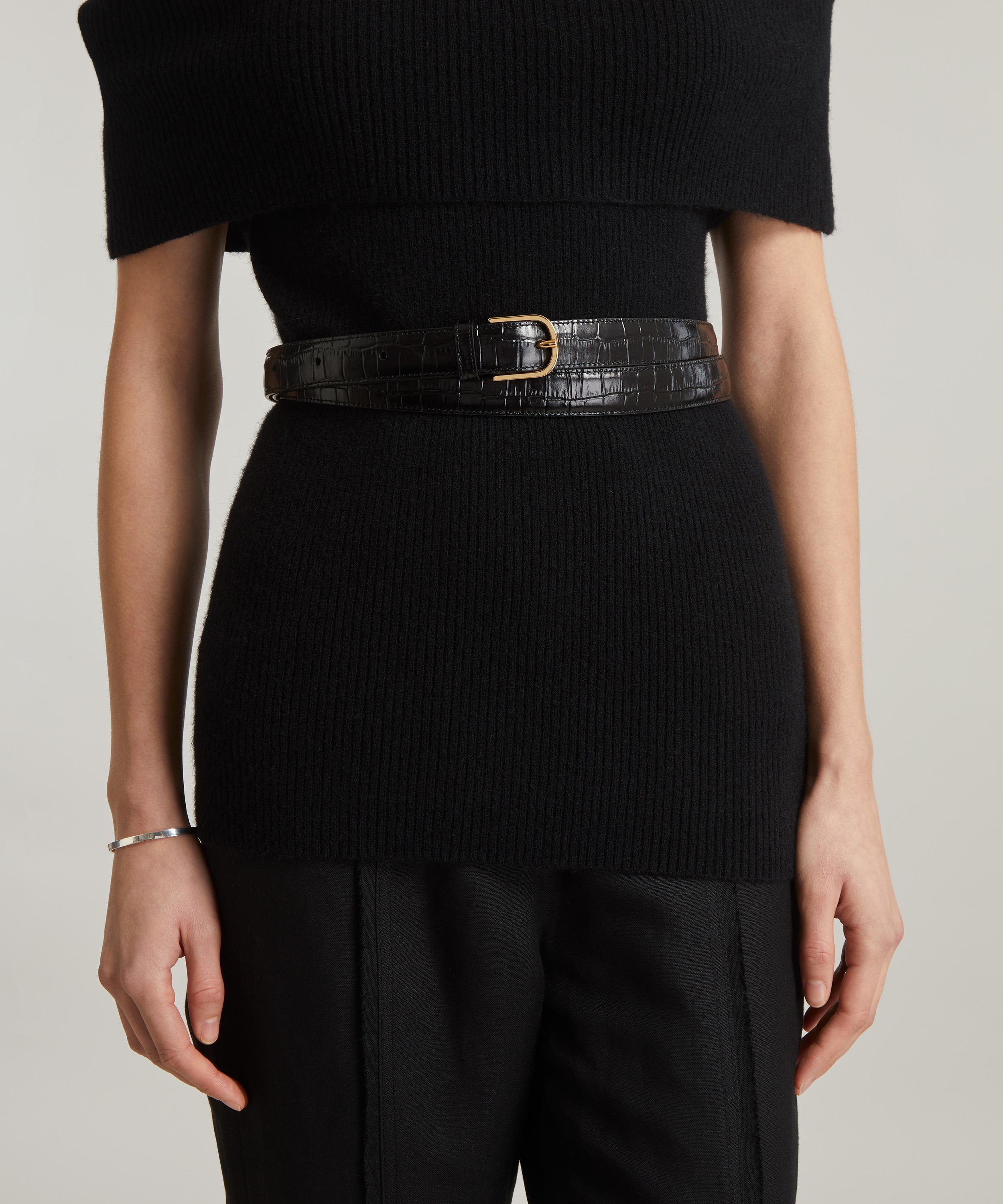 Wrap leather belt in black - Toteme